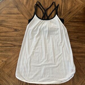 CALIA by Carrie Underwood Black and White Striped Tank Top